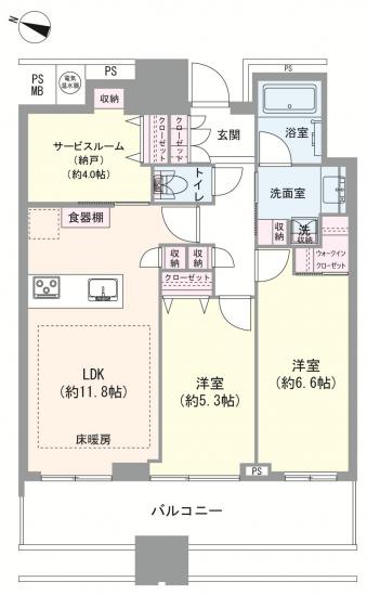 サウスゲートタワー川口-1-間取図(平面図)