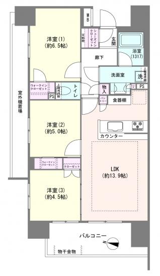 プレシス大宮アルティア-1-間取図(平面図)