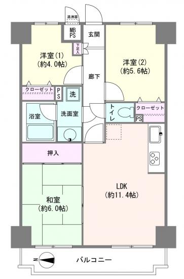 ライオンズガーデン川口-1-間取図(平面図)
