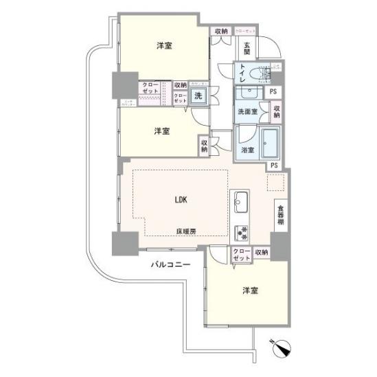 川口パークタワー-1-間取図(平面図)