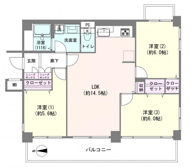 パークタウン川口青木公園-1-間取図(平面図)