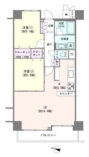 ジェム川口プライムアベニュー-1-間取図(平面図)