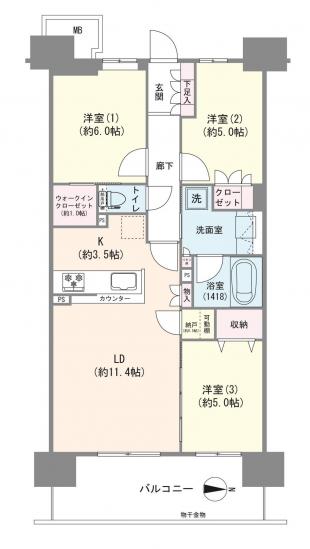 ウエリス浦和美園サウステラス-1-間取図(平面図)