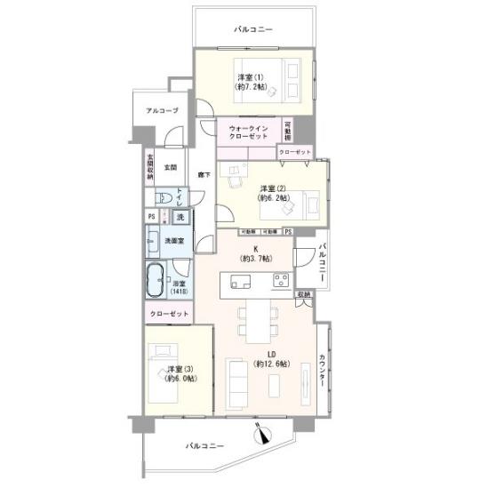 レクセルガーデン本八幡-1-間取図(平面図)