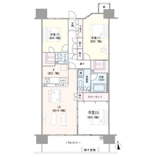ルネ・アクシアム-1-間取図(平面図)