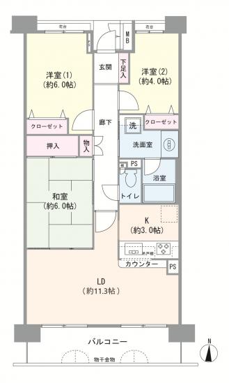 ファミール津田沼-1-間取図(平面図)
