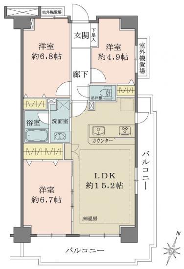 エルズ市川中山-1-間取図(平面図)