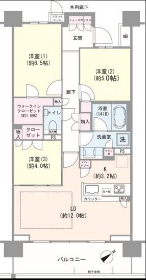 ザ・パークハウス津田沼前原ガーデン　エアリーヒルズ-1-間取図(平面図)
