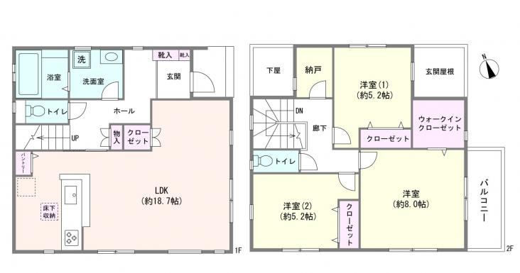千葉市花見川区幕張町２丁目戸建-1-間取図(平面図)