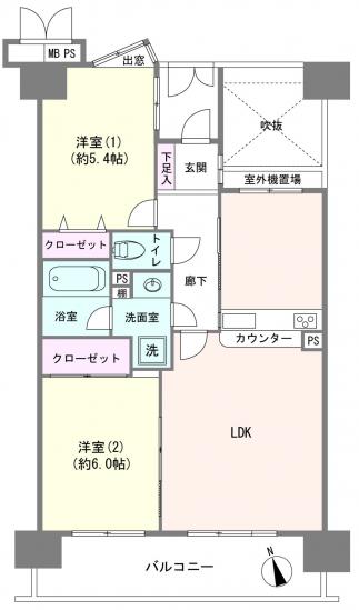ライオンズマンション本八幡-1-間取図(平面図)
