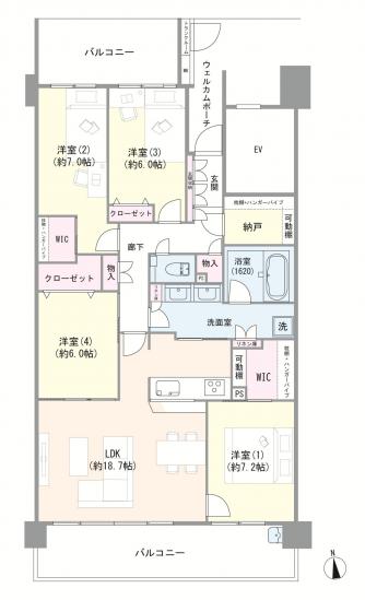 シーガーデン新浦安　Ｅ棟-1-間取図(平面図)