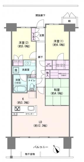 サングランデ船橋宮本-1-間取図(平面図)