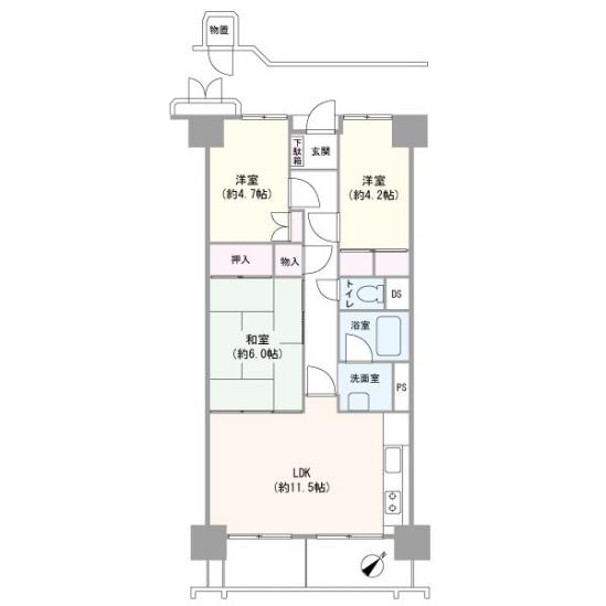 行徳ハイム　１号棟-1-間取図(平面図)