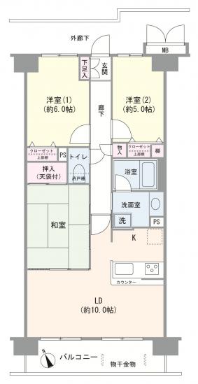 ダイアパレス・ライブシティ船橋-1-間取図(平面図)