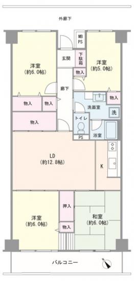 シャルム東船橋-1-間取図(平面図)