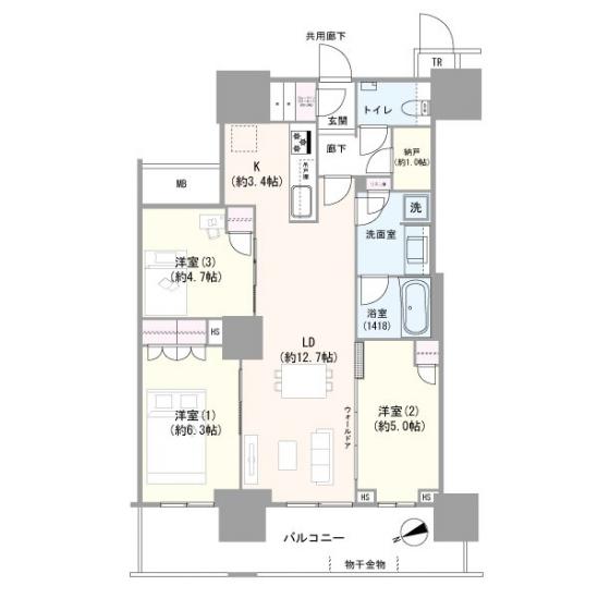 津田沼ザ・タワー-1-間取図(平面図)