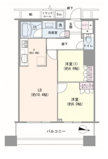 ＣＨＩＢＡ　ＣＥＮＴＲＡＬ　ＴＯＷＥＲ-1-間取図(平面図)