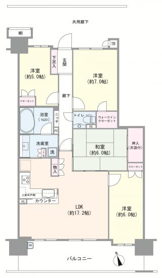 ワンダーベイシティＳＡＺＡＮ　フロントウイング -1-間取図(平面図)