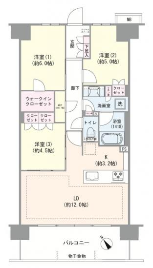 プレシス幕張本郷-1-間取図(平面図)