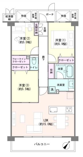 ステイツ南行徳ヴェルパセオ-1-間取図(平面図)