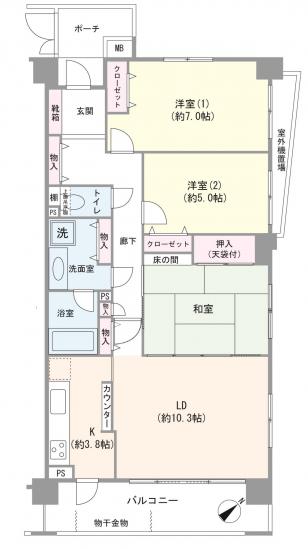 ステイツ行徳ＥＡＳＴ-1-間取図(平面図)