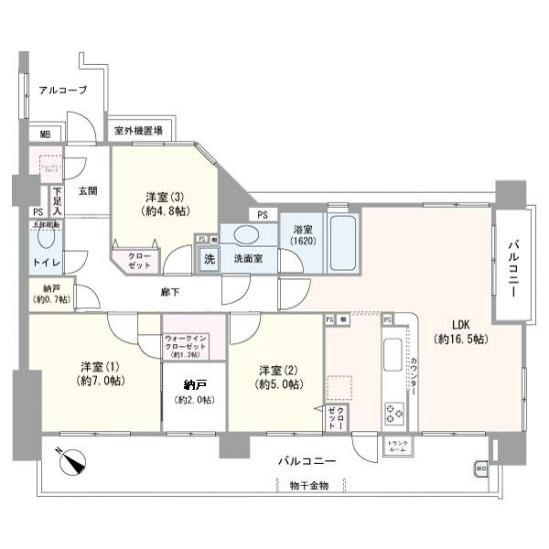 津田沼ローレルコート-1-間取図(平面図)