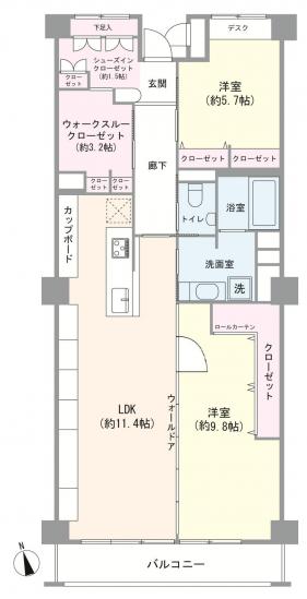 ルネ南市川-1-間取図(平面図)