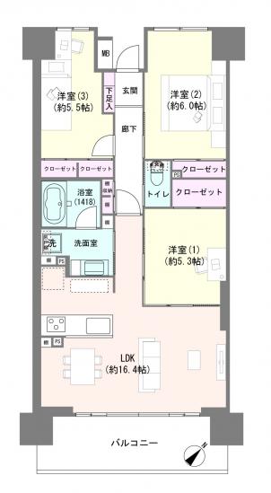 ガーデナヴィルマグノリア市川妙典-1-間取図(平面図)