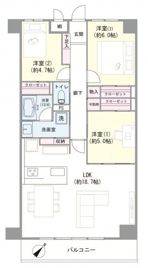 行徳ホワイトハイツ-1-間取図(平面図)