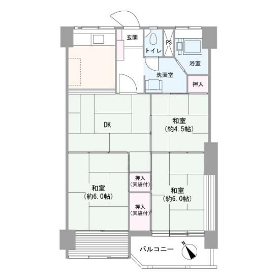 小栗原住宅　２号棟-1-間取図(平面図)