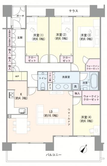 アールフォーラム新浦安Ｃ棟-1-間取図(平面図)