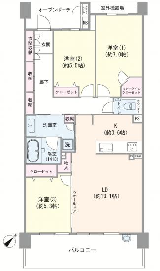 プラウド新浦安マリナテラス-1-間取図(平面図)