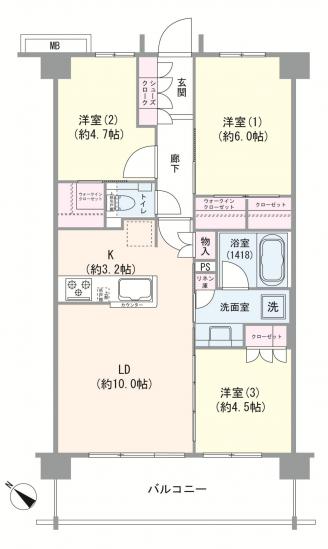 エクセレントシティ行徳駅前-1-間取図(平面図)