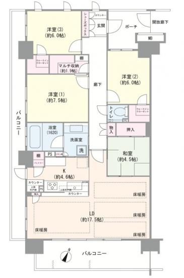 ザ・レジデンス千葉ニュータウン中央参番館-1-間取図(平面図)