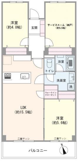 船橋ファミリータウン１０号棟-1-間取図(平面図)
