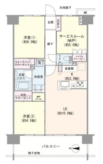 エクセレントシティ幕張本郷１丁目-1-間取図(平面図)