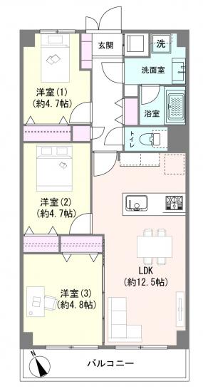 ソフトタウンニュー谷津遊園-1-間取図(平面図)