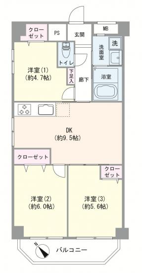 ハイライフ第二行徳-1-間取図(平面図)