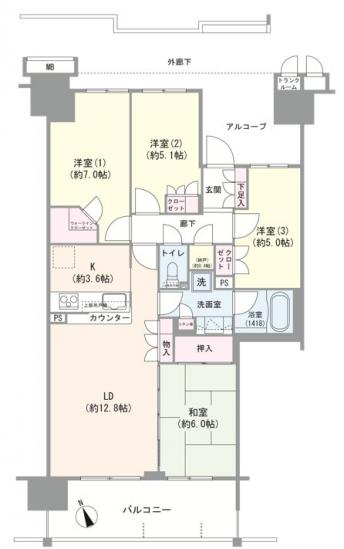 コロンブスシティ-1-間取図(平面図)