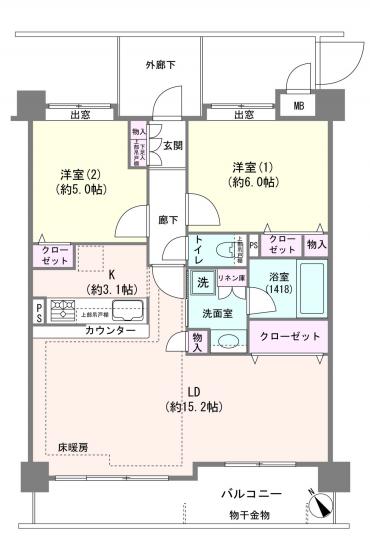 サニーコート本八幡第三-1-間取図(平面図)