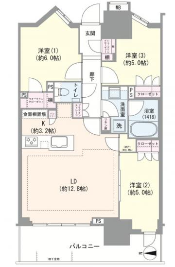 幕張ベイパークライズゲートタワー-1-間取図(平面図)