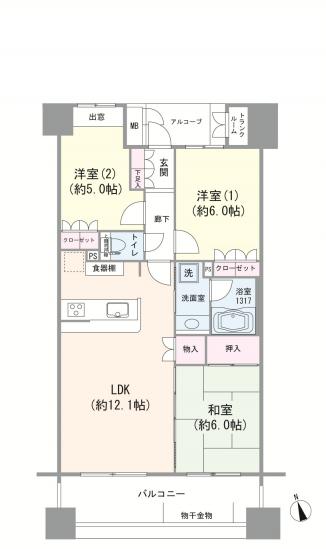 サンクレイドル習志野パセオ-1-間取図(平面図)