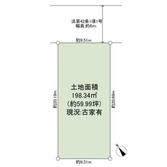 習志野市香澄六丁目土地（古家付）-1-区画図