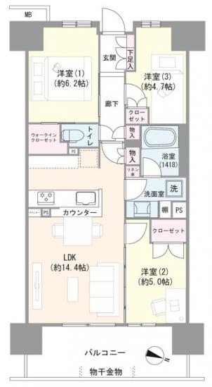 パークホームズ千葉-1-間取図(平面図)