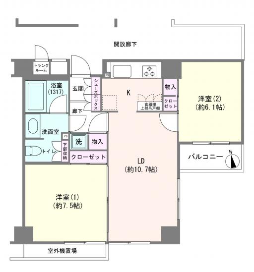 ダイアパレス津田沼ハウゼ-1-間取図(平面図)