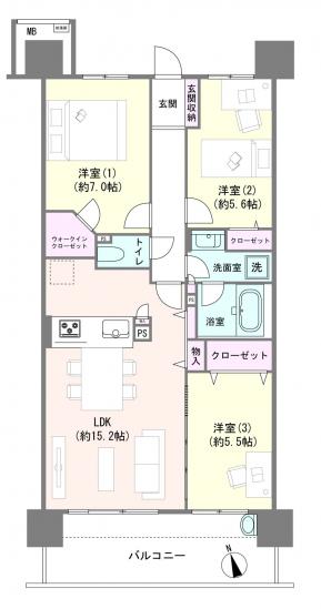ルネ・アクシアム-1-間取図(平面図)
