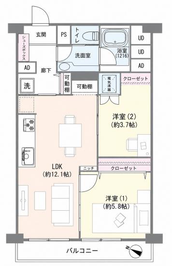 ソシアル行徳-1-間取図(平面図)