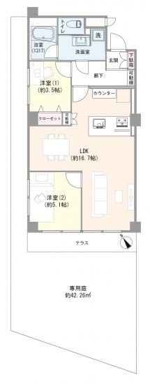 ドミール津田沼-1-間取図(平面図)