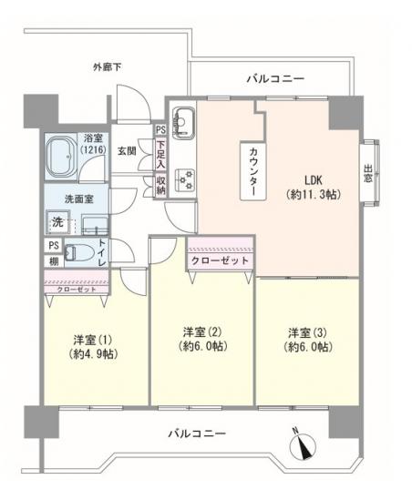 メゾン海神-1-間取図(平面図)