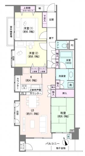 コスモ船橋エクセルコート-1-間取図(平面図)